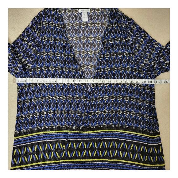 Catherines Size 1X Cardigan Open Front Long Sleeve Stretch Topper - Picture 9 of 13